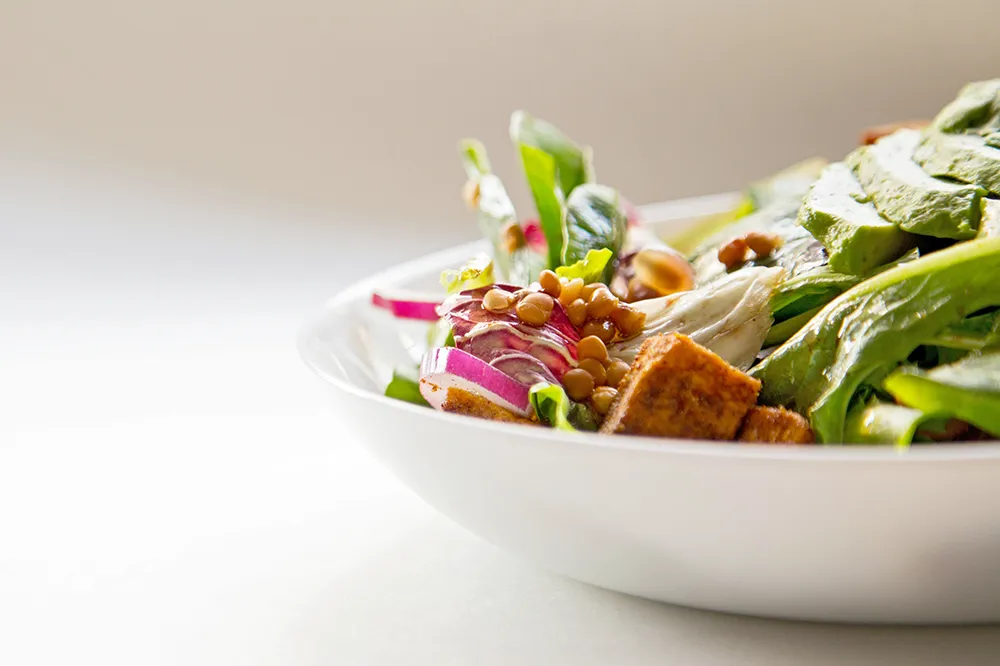 Bowl of healthy plant-based food