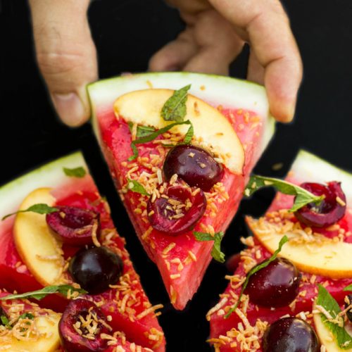 Vegan Watermelon Pizza Dessert