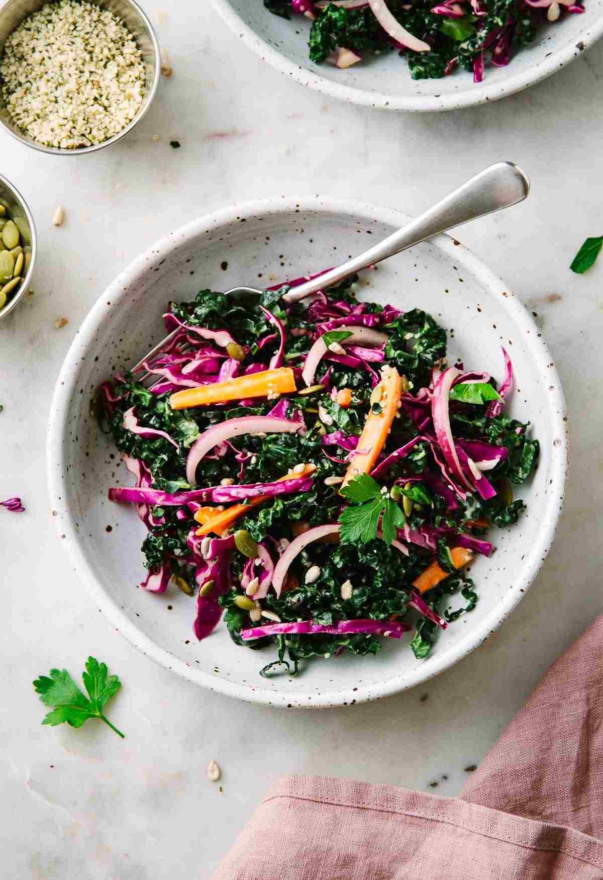 Kale + Red Cabbage Slaw - SDA diet